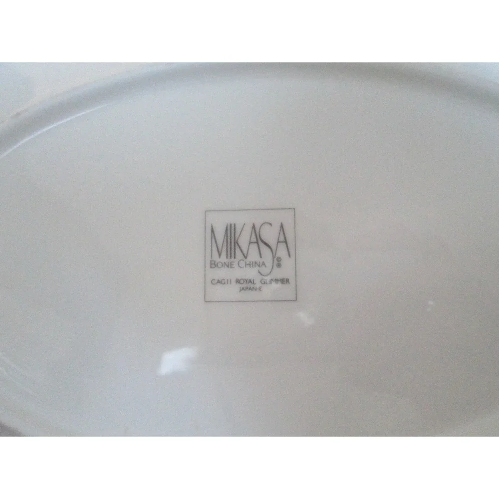 New‎ MIKASA Royal Glimmer Bone China Gravy Boat Platter Plate Serving Dish